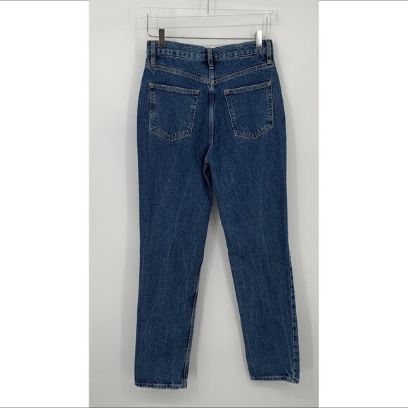 We The Free People Lasso jeans denim blue ripped knee distressed straight leg 26 - Picture 5 of 6